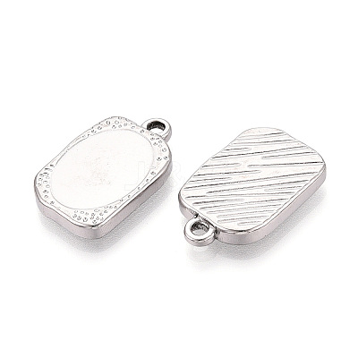 304 Stainless Steel Pendant Cabochon Settings STAS-T067-19P-1