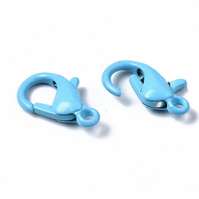 40Pcs Spray Painted Eco-Friendly Alloy Lobster Claw Clasps PALLOY-YW0001-24-NR-1