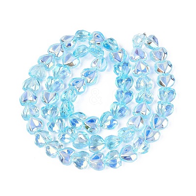 Electroplate Transparent Glass Beads Strands EGLA-N056-01A-04-1