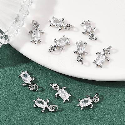 SHEGRACE Brass Clear Cubic Zirconia Charms XGRQ2O138-417P-1