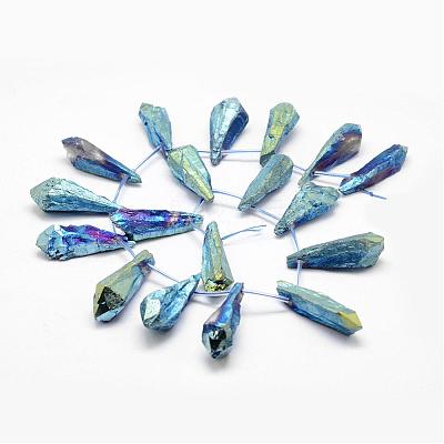 Electroplated Natural Quartz Crystal Beads Strands G-G890-A-05-1