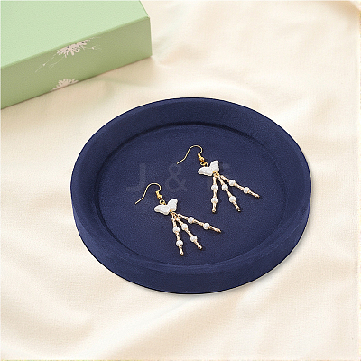 Solid Wood Covered with Velvet Jewelry Display Trays for Earrings Rings Necklaces Bracelets AJEW-WH20075-003B-1