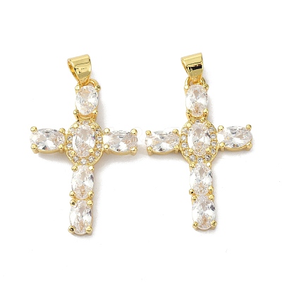 Brass Micro Pave Cubic Zirconia Pendant ZIRC-C021-15G-1