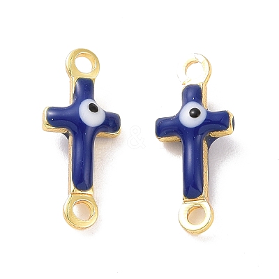 Brass Enamel Connector Charms KK-J302-08G-06-1