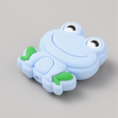 Frog Food Grade Eco-Friendly Silicone Focal Beads SIL-WH0006-29D-1