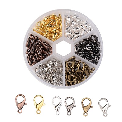 1 Box 120PCS 6 Colors Zinc Alloy Lobster Claw Clasps PALLOY-JP0003-NF-1