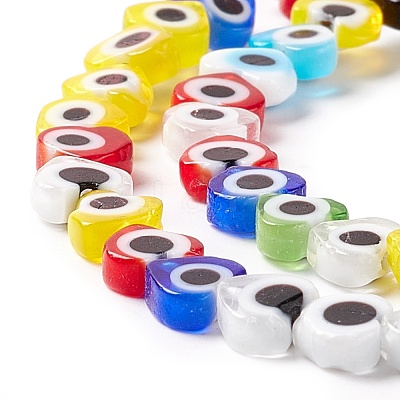 Handmade Evil Eye Lampwork Beads Strands LAMP-F023-A07-1