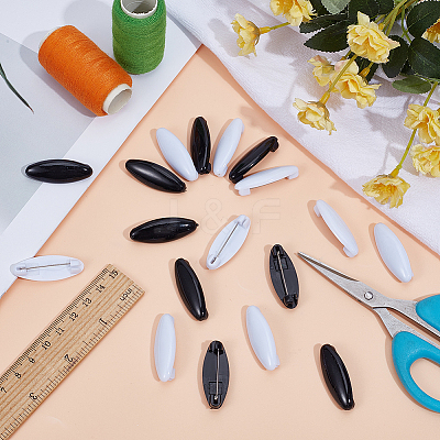 48Pcs Resin Safety Pin Brooches JEWB-OC0001-11A-1
