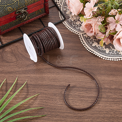 8M Braided Cowhide Leather Cord NWIR-3.0-02B-1