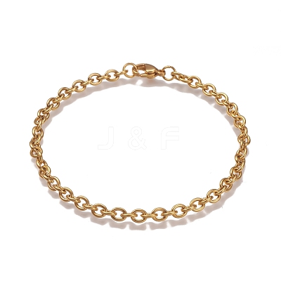 304 Stainless Steel Cable Chain Bracelets BJEW-H532-01G-1