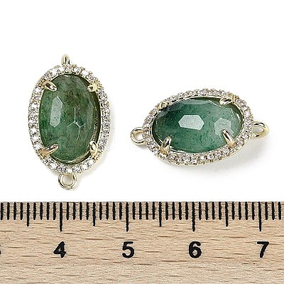 Natural Green Strawberry Quartz Faceted Oval Links G-B126-07G-06-1