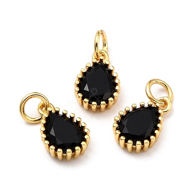 Brass Micro Pave Cubic Zirconia Pendants ZIRC-D120-01G-M-1