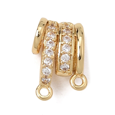 Brass Micro Pave Clear Cubic Zirconia Connector Charms CU-CBA61B8-01G-1