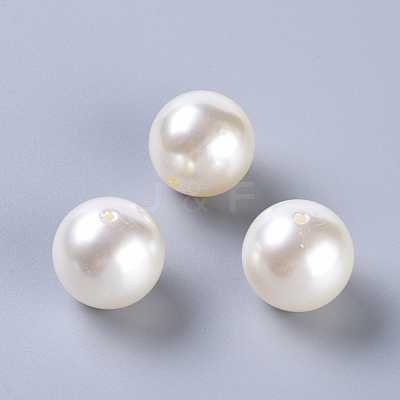 30MM Creamy White Color Imitation Pearl Loose Acrylic Beads Round Beads for DIY Fashion Kids Jewelry X-PACR-30D-12-1