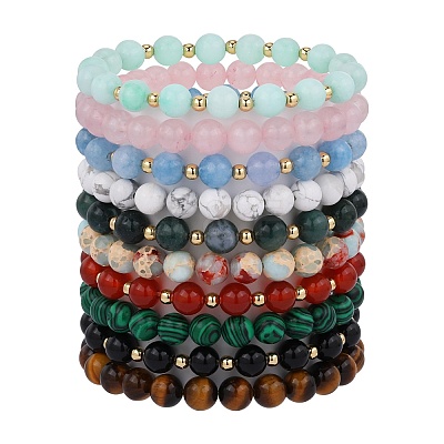 Natural & Synthetic Gemstone Bracelets BJEW-SW001595-1