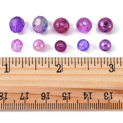 375Pcs 10 Style Round Transparent & Imitation Pearl Acrylic Beads OACR-FS0001-16-1