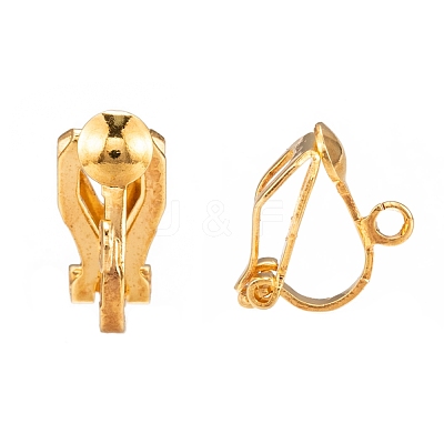 Brass Clip-on Earring Findings EC109-G-1