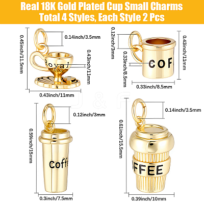 8Pcs 4 Styles Brass Enamel Charms KK-BBC0023-94-1