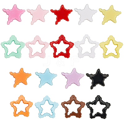 72Pcs 18 Colors Acrylic Beads OACR-SC0002-61-1