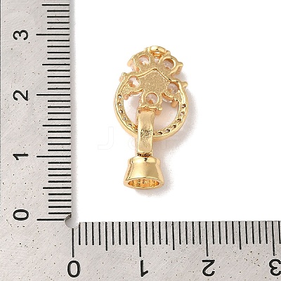 Brass Micro Pave Cubic Zirconia Fold Over Clasps KK-B098-08G-01-1