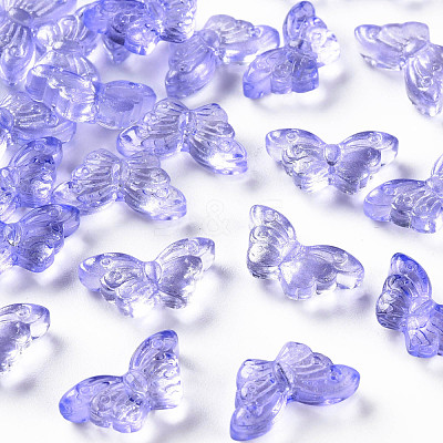 Transparent Spray Painted Glass Beads GLAA-S190-018-1