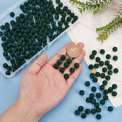 200Pcs Pave Disco Ball Beads RB-PH0001-41J-1