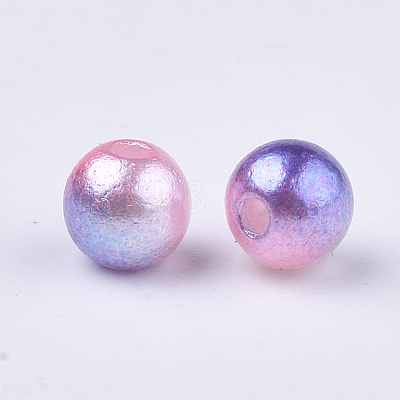 Rainbow ABS Plastic Imitation Pearl Beads OACR-Q174-8mm-13-1