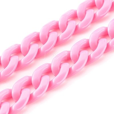 Personalized Acrylic Curb Chain Necklaces NJEW-JN03515-03-1