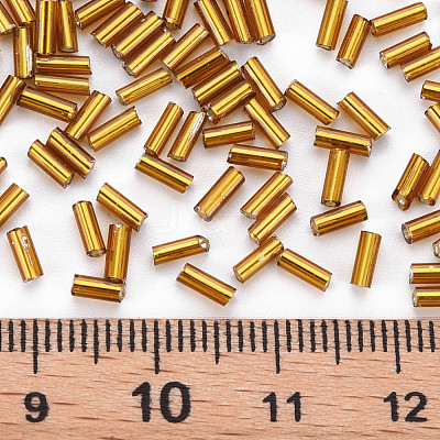 Plated Glass Bugle Beads SEED-S046-01A-41-1