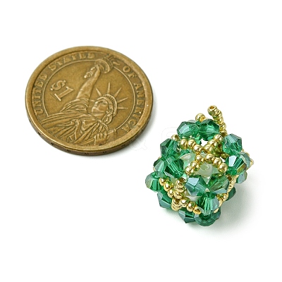 Christmas Seed Beads Beaded Charms PALLOY-MZ00299-03-1