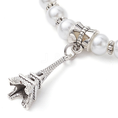 Glass Pearl Beaded Stretch Bracelets BJEW-JB09696-04-1