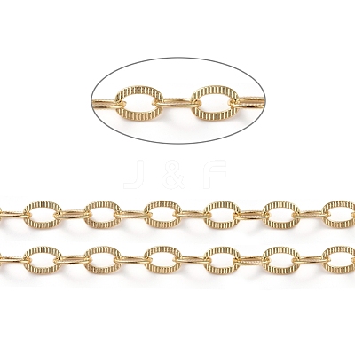 Brass Textured Cable Chains CHC-G005-25G-1