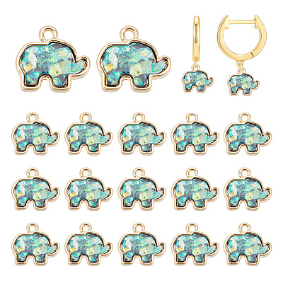 20Pcs Opaque Resin Imitation Shell Pendants RESI-AR0001-32-1