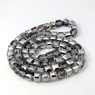 Electorplated Glass Beads EGLA-E006-3C-1