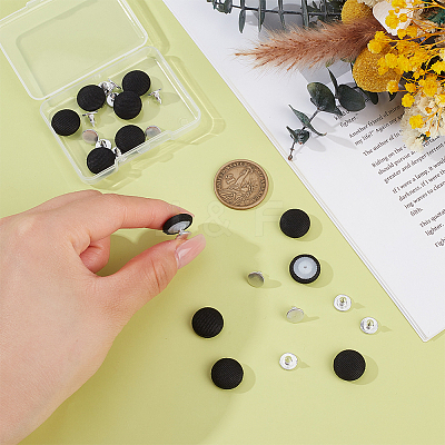 24Pcs Pure Cotton Covered Iron Buttons BUTT-BC0001-19B-1
