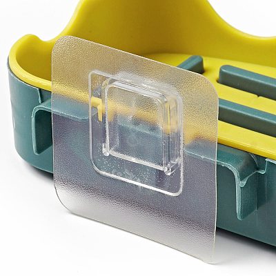 Plastic Wall Mounted Self Draining Soap Boxes DJEW-G029-02B-1