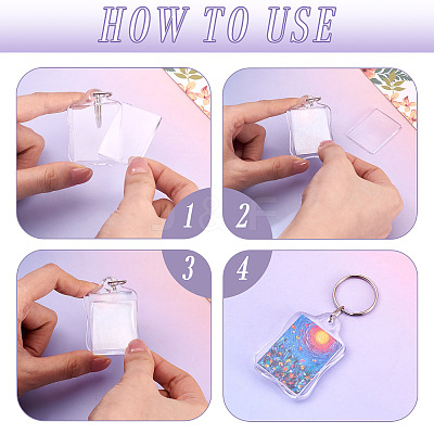 20Pcs Acrylic Photo Frame Keychains AJEW-TA0003-60-1