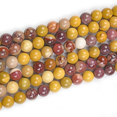 Natural Mookaite Round Beads Strands G-O047-12-8mm-1