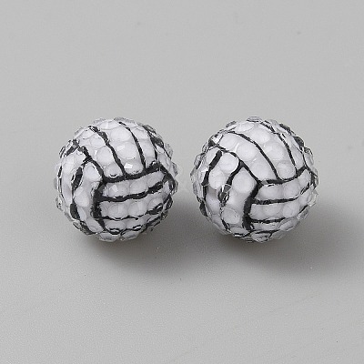 Sport Opaque Acrylic Beads MACR-CJC0004-31B-1