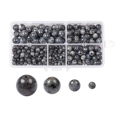 340Pcs 4 Sizes Natural Larvikite Beads G-LS0001-24-1