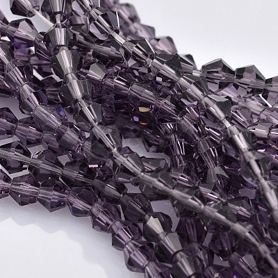 Faceted Bicone Glass Beads Strands EGLA-P017-4mm-03-1