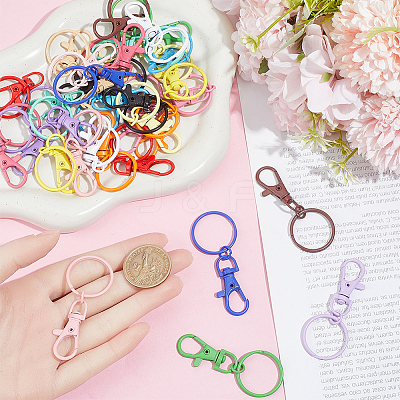 36Pcs 18 Colors Baking Paint Zinc Alloy Swivel Clasps FIND-SC0022-73-1