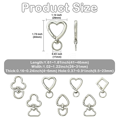 28Pcs 7 Styles Alloy Swivel Clasps FIND-CJ0005-59-1