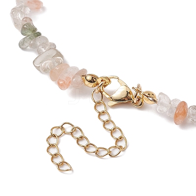 Natural Rutilated Quartz Chip Beaded Necklace NJEW-JN04616-10-1
