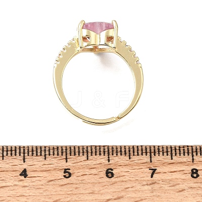 Brass Pave Cubic Zirconia Cuff Open Rings CU-CBA5C10-20G-1