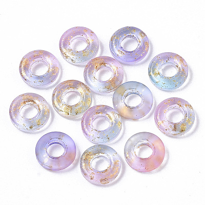 Transparent Spray Painted Glass Beads X-GLAA-N035-04A-1
