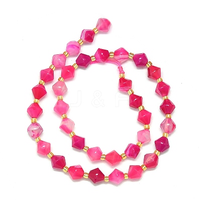 Natural Dyed & Heated Striped Agate/Banded Agate Beads Strands G-I376-B05-01-1