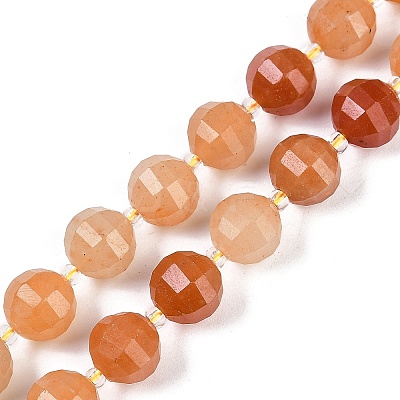 Natural Red Aventurine Beads Strands G-G182-B14-05-1