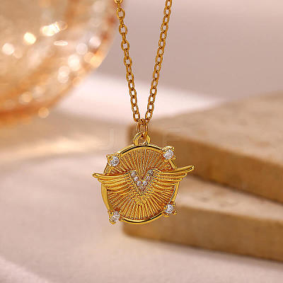 304 Stainless Steel Crystal Rhinestone Pendant Necklaces WG0BD1F-03-1