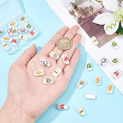 30Pcs 6 Style 3D Printed ABS Plastic Imitation Pearl Beads KY-NB0001-55-1